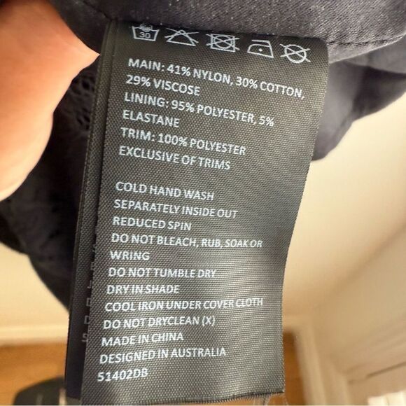 Bardot Splice Panel Lace Cutout Midi Dress Black Size 4 - Picture 9 of 9